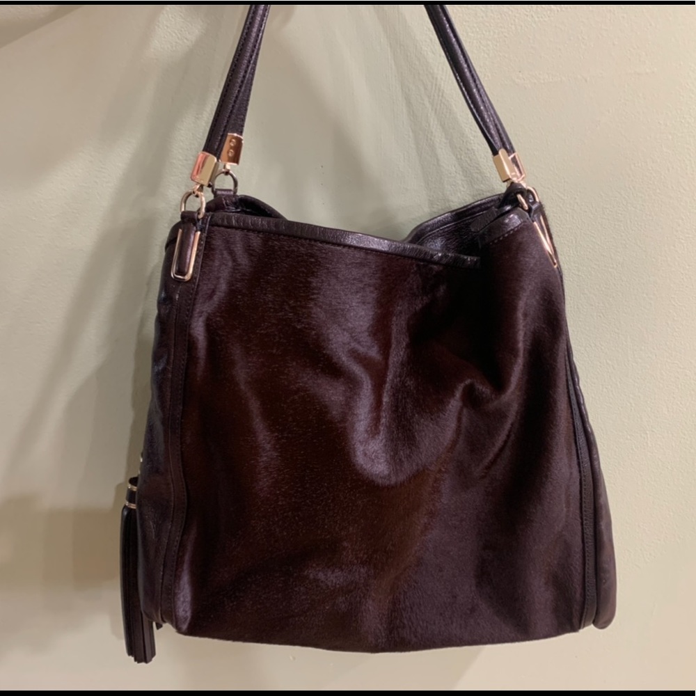 Coach Brown Calf Hair Shoulder Bag